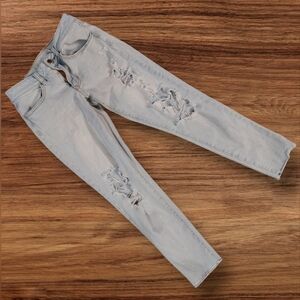 American Eagle Outfitters Light Blue Ripped Skinny Jeans